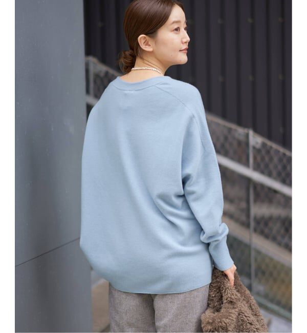 IENA「《追加5予約》Fineニュージーウール ニュアンス Vプルオーバー」|ニット・セーター|