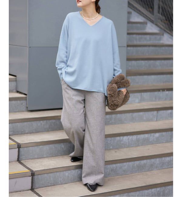 IENA「《追加5予約》Fineニュージーウール ニュアンス Vプルオーバー」|ニット・セーター|