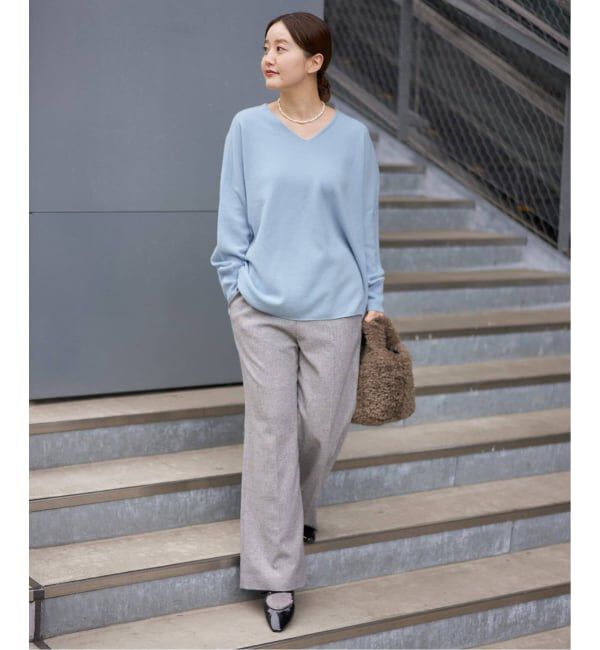 IENA「《追加5予約》Fineニュージーウール ニュアンス Vプルオーバー」|ニット・セーター|