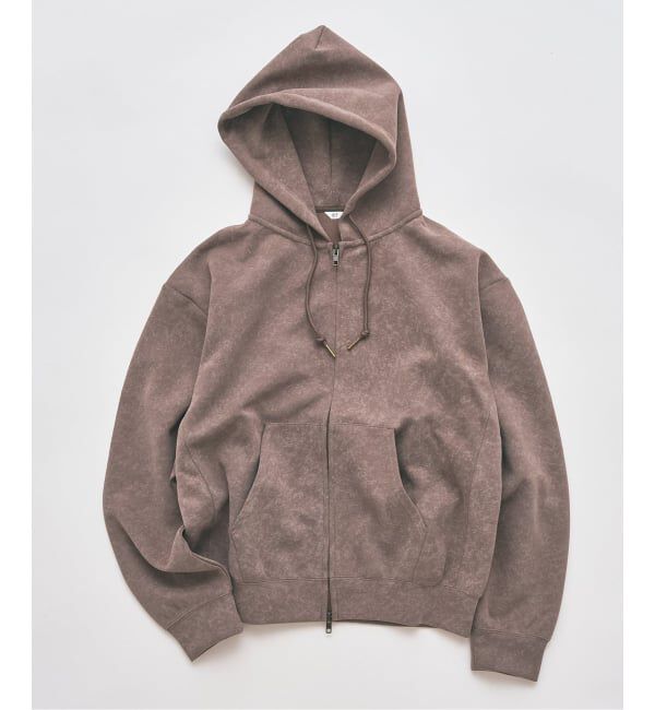 417 EDIFICE「スプレーダンボール ジップパーカー」|パーカー|ベージュ