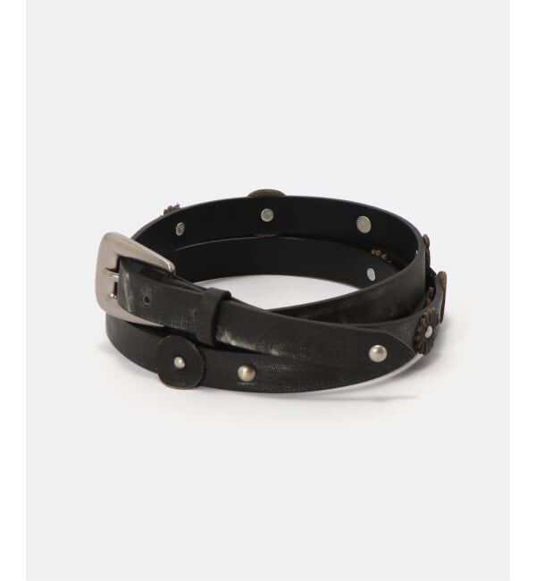 PULP「【Geek Office / ギークオフィス】OPEN YY / WRAP AROUND FLOWER-STUD BELT」|ベルト|ブラック