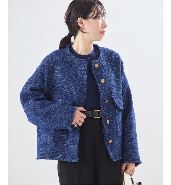 journal standard L'essage「【一部店舗＆WEB限定】GIOLICATWEED ドルマンジャケット 2」|ノーカラージャケット|