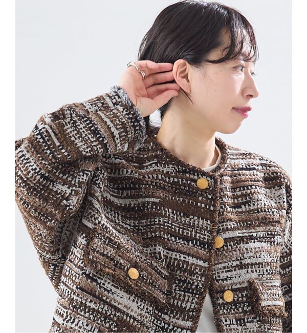 journal standard L'essage「【一部店舗＆WEB限定】GIOLICATWEED ドルマンジャケット 2」|ノーカラージャケット|