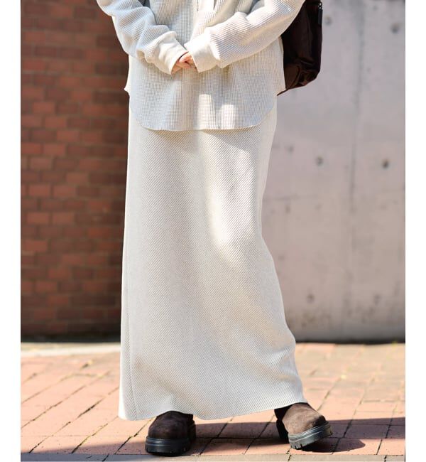 FRAMeWORK「≪追加予約≫ワッフルストレートスカート」|スカート|グレーB