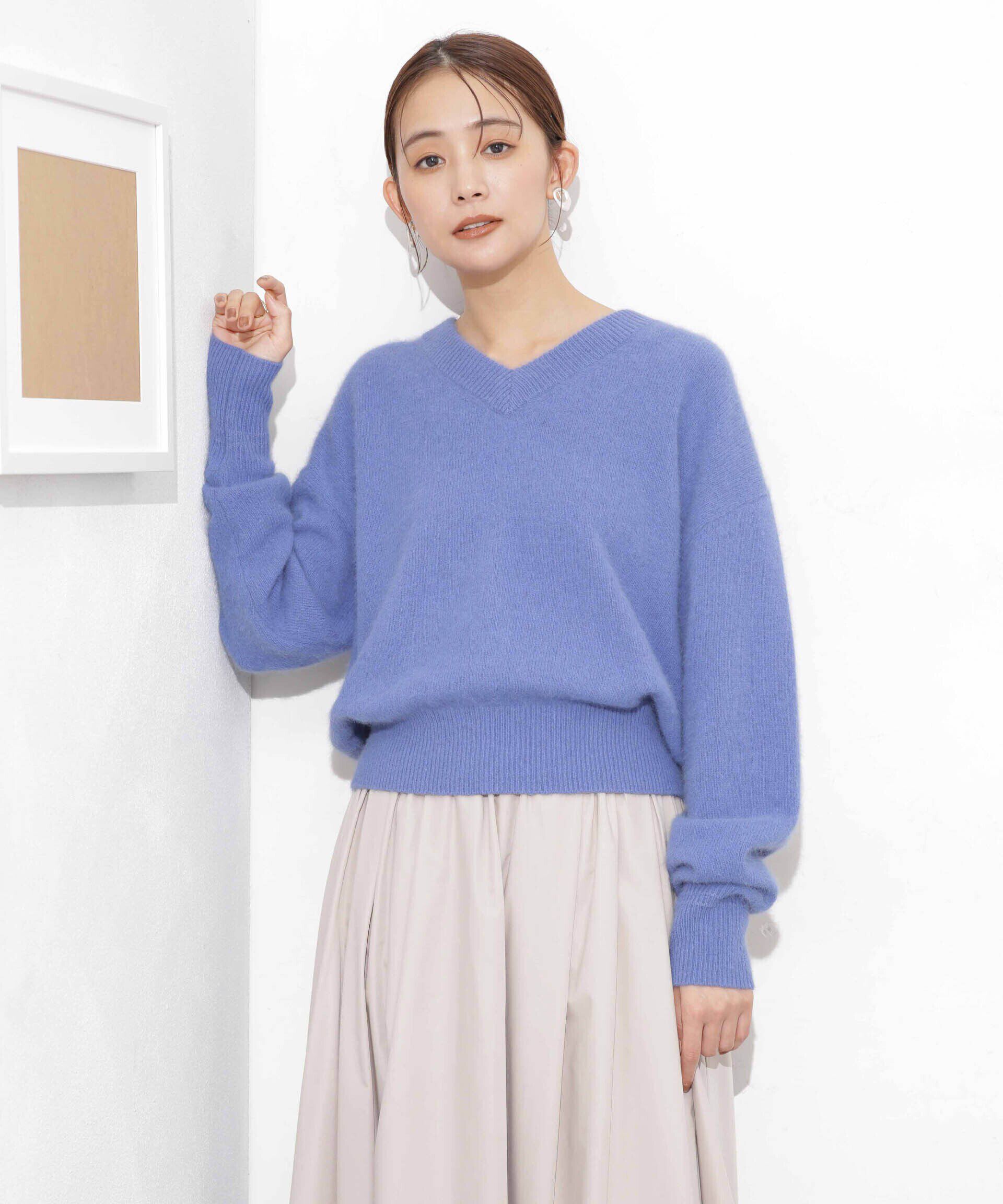 nano･universe「ウォッシャブルフォックス Vネックニットプルオーバー」|ニット・セーター|