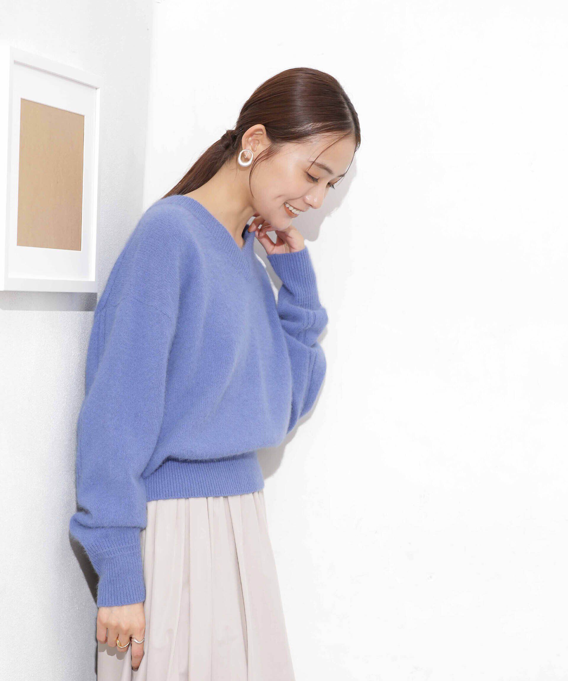 nano･universe「ウォッシャブルフォックス Vネックニットプルオーバー」|ニット・セーター|