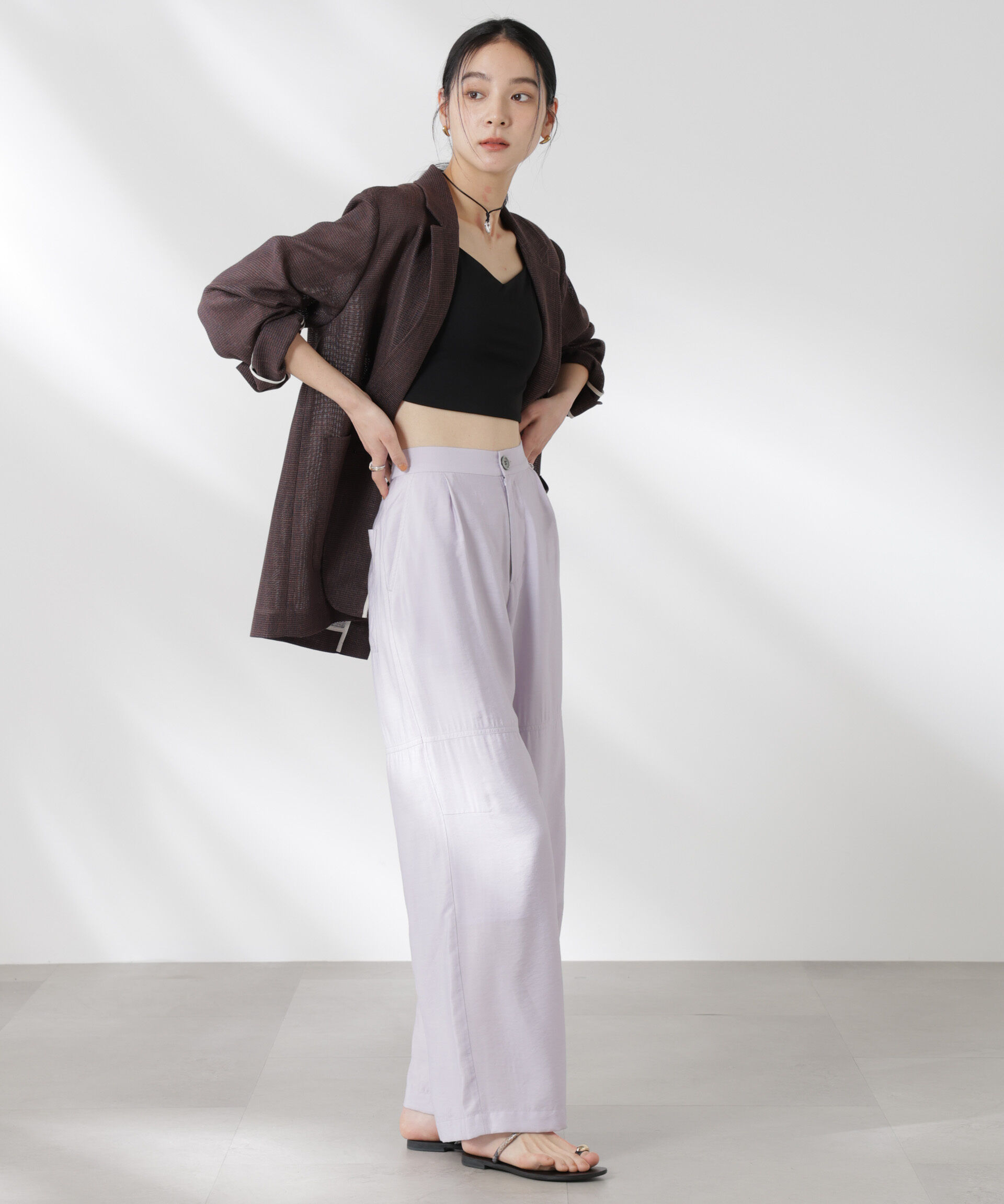 nano･universe「リラックスワイドパンツ」|チノ|