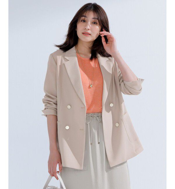 ANY SIS「【吸水速乾・洗える】シアーメッシュ ジャケット」|テーラードジャケット|