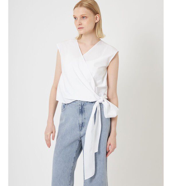 BEIGE,「 HYDRANGEA / カシュクールブラウス」|シャツ・ブラウス|White