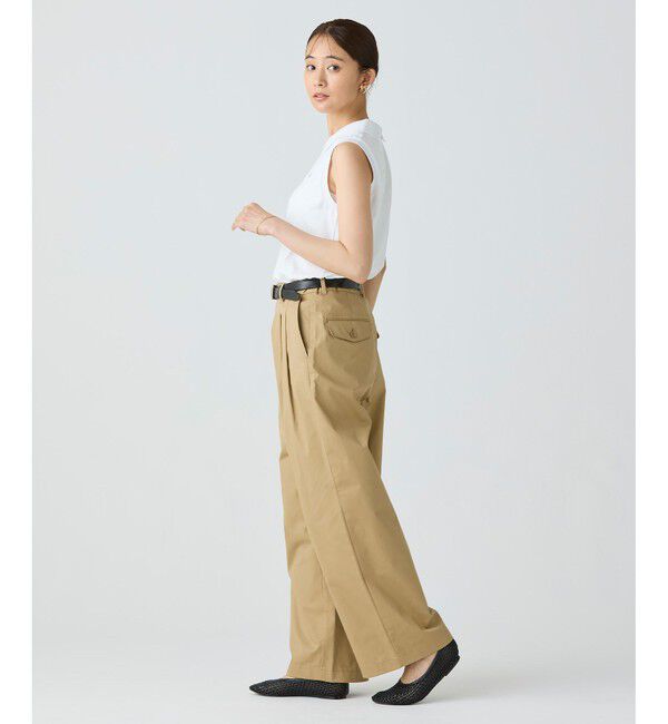 LACOSTE「コットン鹿の子 メッシュカラー バックボタンノースリーブポロシャツ」|ポロシャツ|