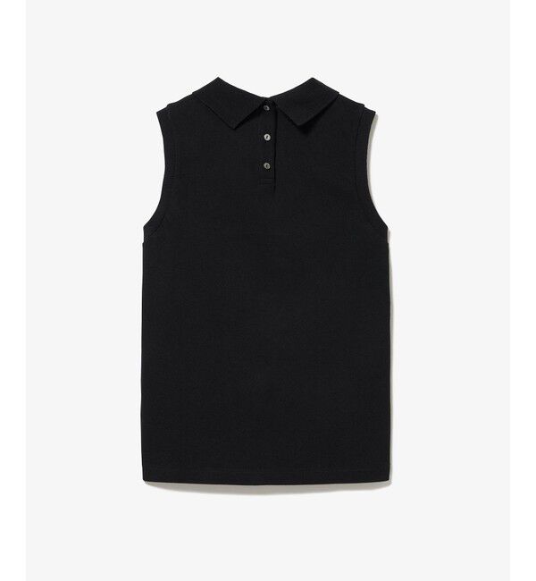 LACOSTE「コットン鹿の子 メッシュカラー バックボタンノースリーブポロシャツ」|ポロシャツ|