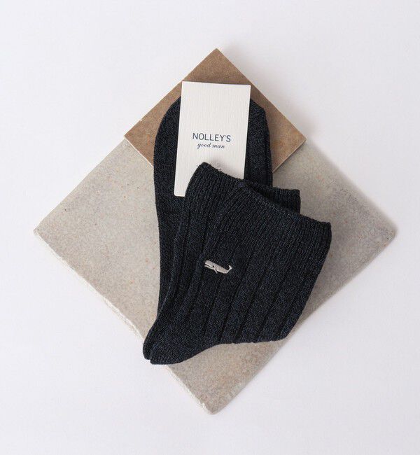 NOLLEY'S goodman「【OCTAVE OCTAVE/オクターブ オクターブ】別注クジラクォーターリブソックス」|ソックス|ブラック・グレー系1