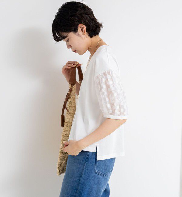 NOLLEY'S「ドットシアーパフスリーブカットソー」|Tシャツ・カットソー|