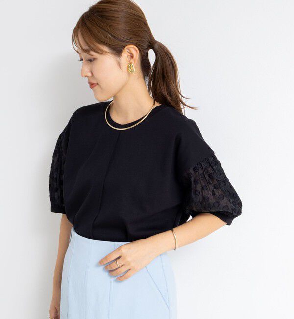 NOLLEY'S「ドットシアーパフスリーブカットソー」|Tシャツ・カットソー|