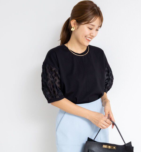 NOLLEY'S「ドットシアーパフスリーブカットソー」|Tシャツ・カットソー|