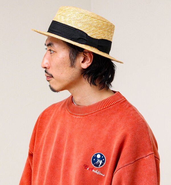GLOSTER「【夏の定番クラシック】STRAW BOATHER HAT カンカン帽」|ハット|ベージュ