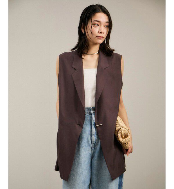 SALON adam et rope'「キュプラツイルジレブラウス［セットアップ対応］」|ベスト・ジレ|