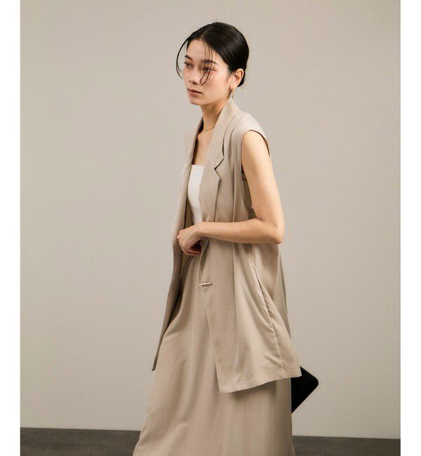 SALON adam et rope'「キュプラツイルジレブラウス［セットアップ対応］」|ベスト・ジレ|