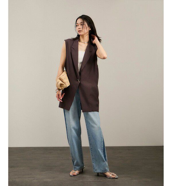 SALON adam et rope'「キュプラツイルジレブラウス［セットアップ対応］」|ベスト・ジレ|