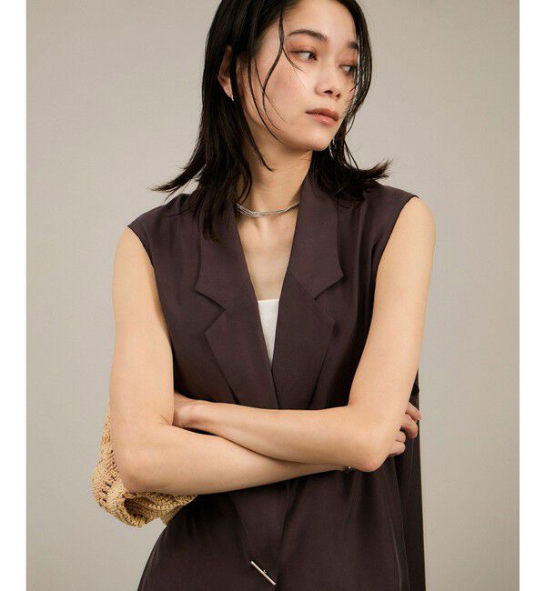 SALON adam et rope'「キュプラツイルジレブラウス［セットアップ対応］」|ベスト・ジレ|