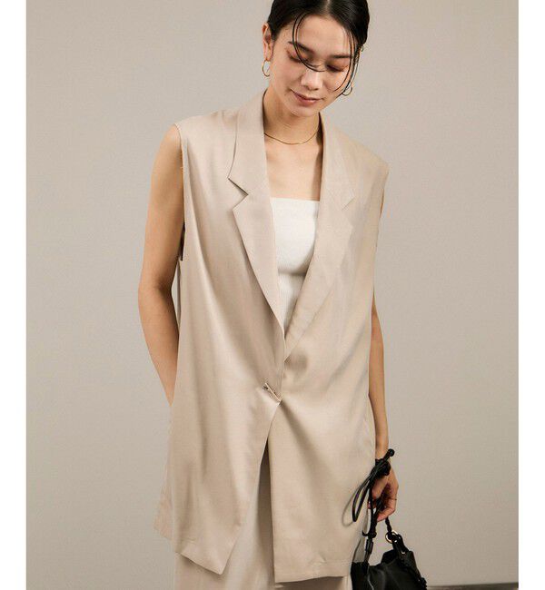 SALON adam et rope'「キュプラツイルジレブラウス［セットアップ対応］」|ベスト・ジレ|