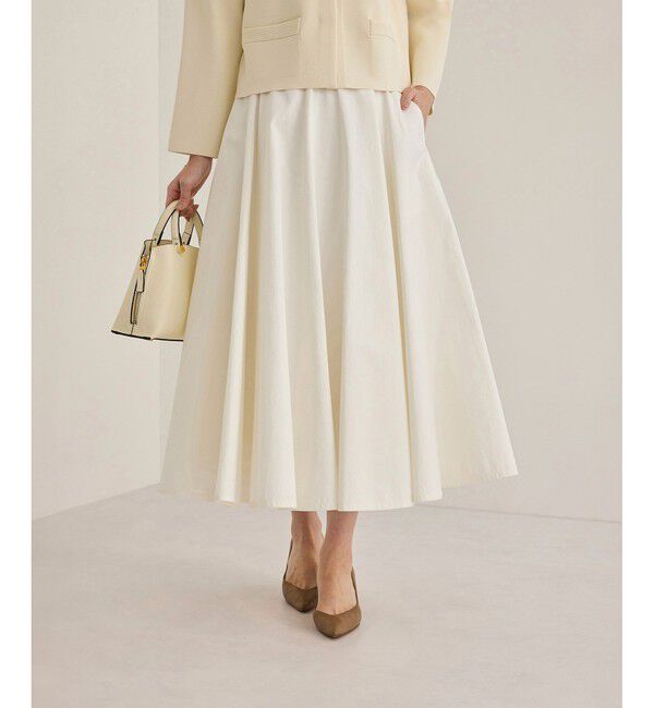 ROPE「【洗える】ドライコットンフォルムフレアスカート/セレモニー・通勤対応」|スカート|ホワイト(10)