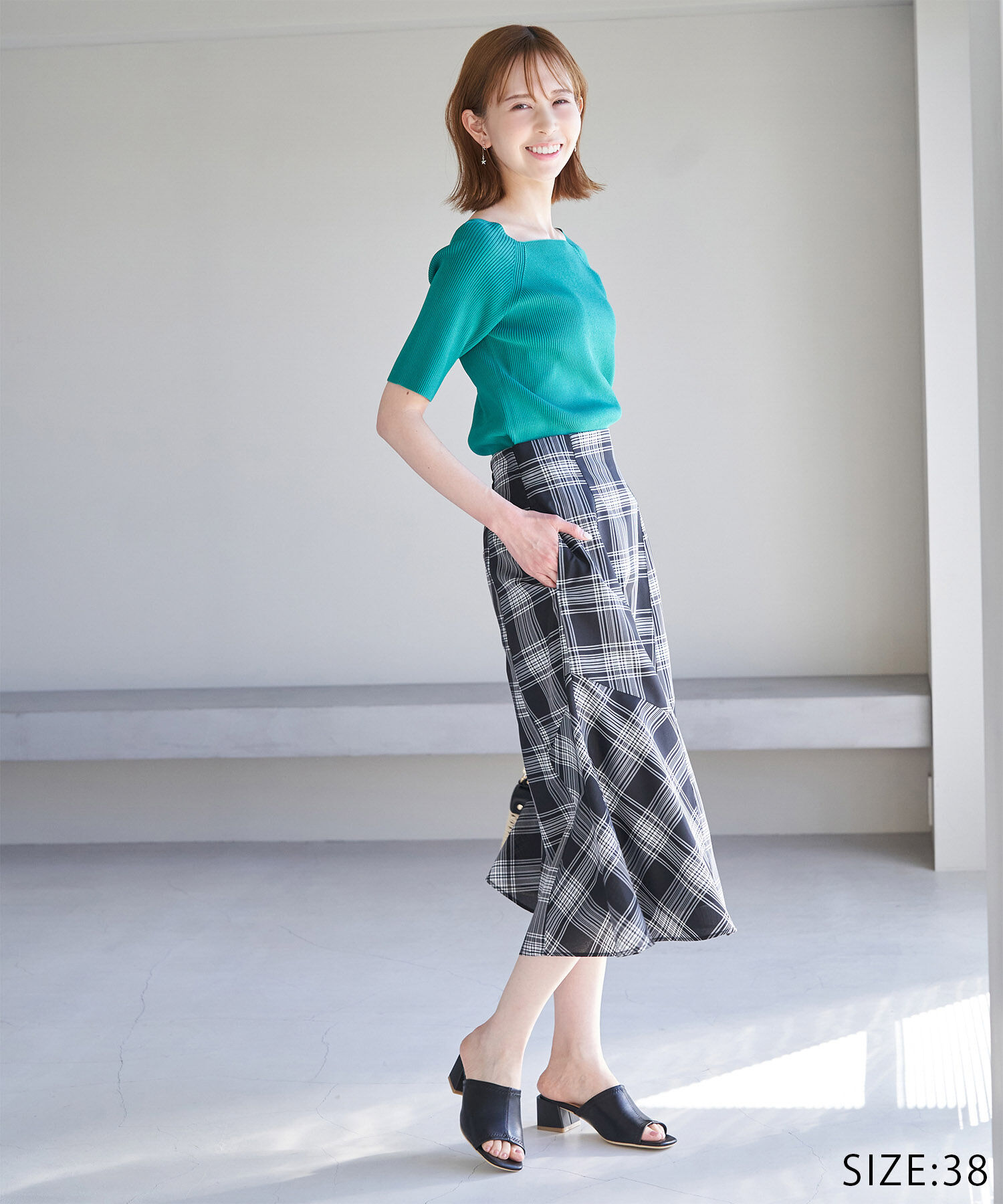 Rope&rsquo;Picnic「チェックボリュームスカート」|スカート|