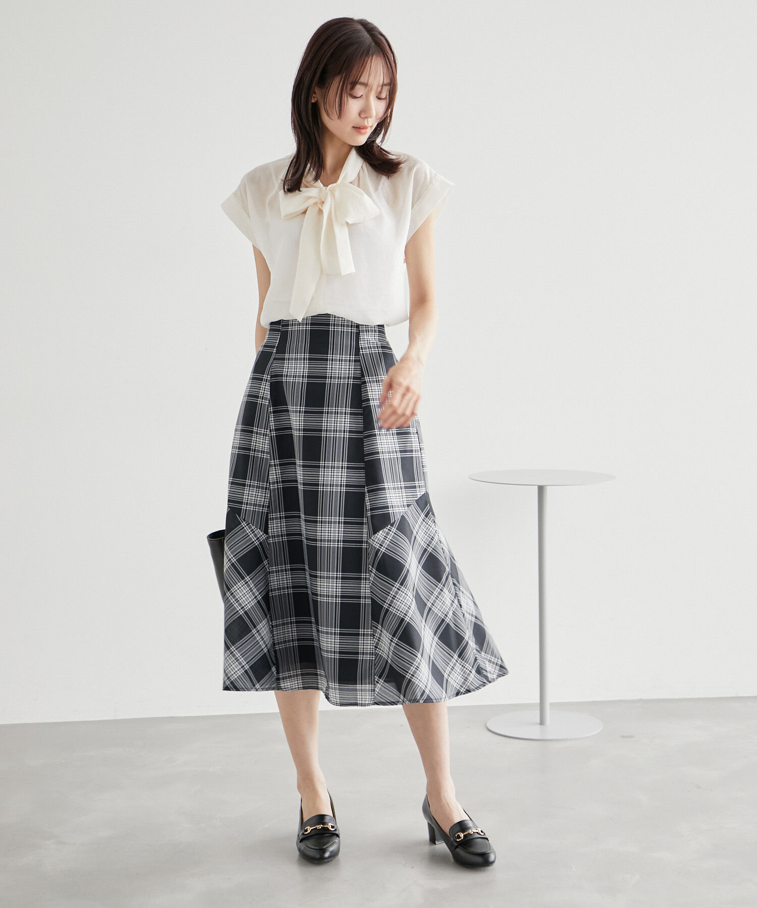 Rope&rsquo;Picnic「チェックボリュームスカート」|スカート|