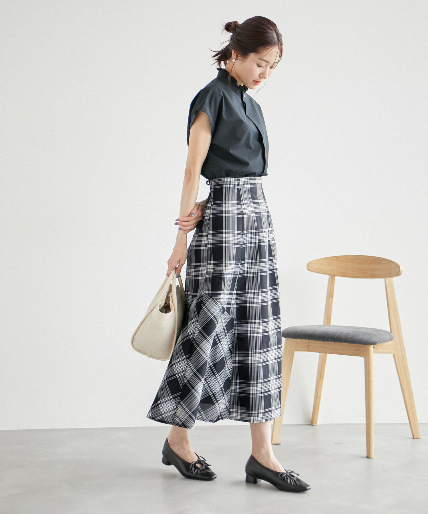 Rope&rsquo;Picnic「チェックボリュームスカート」|スカート|