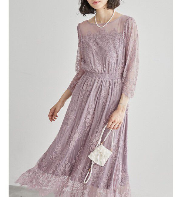 Rope&rsquo;Picnic「【Mon E&rsquo;toile/モンエトワール】【結婚式にも】レースDRESS」|ドレス|