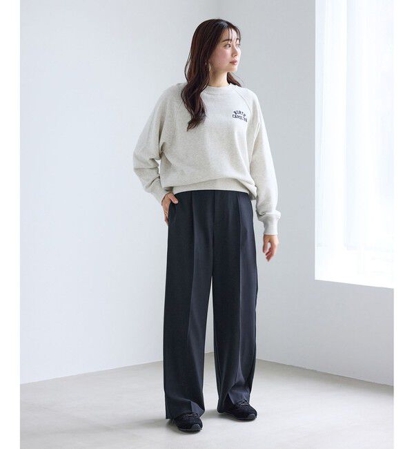 Rope&rsquo;Picnic「【WEB限定・丈長め】クリアツイルサイドベルトワイドパンツ/セレモニー・セットアップ対応」|チノ|