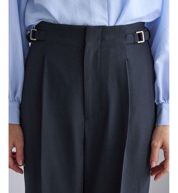 Rope&rsquo;Picnic「【WEB限定・丈長め】クリアツイルサイドベルトワイドパンツ/セレモニー・セットアップ対応」|チノ|