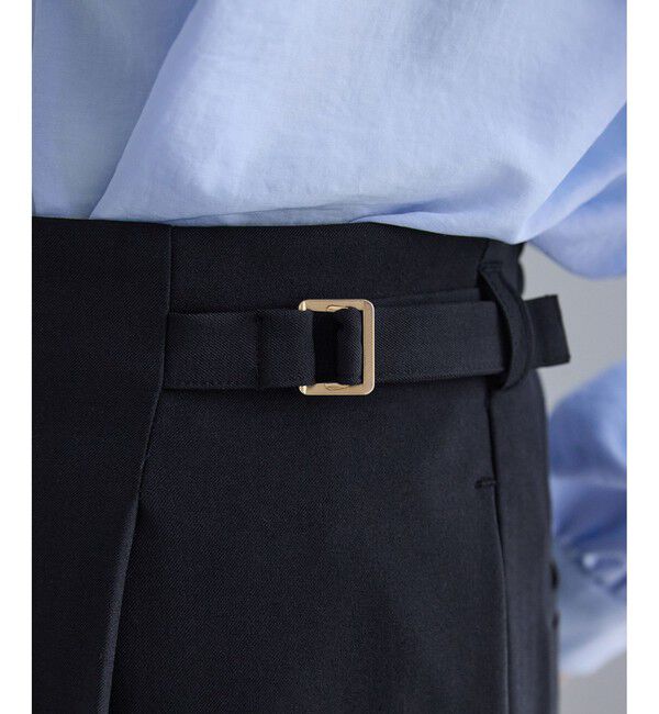 Rope&rsquo;Picnic「【WEB限定・丈長め】クリアツイルサイドベルトワイドパンツ/セレモニー・セットアップ対応」|チノ|