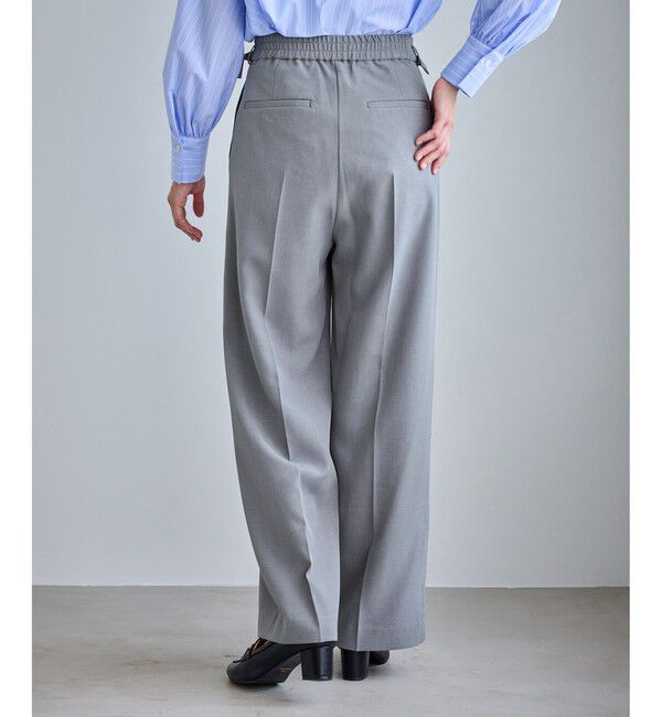 Rope&rsquo;Picnic「【WEB限定・丈長め】クリアツイルサイドベルトワイドパンツ/セレモニー・セットアップ対応」|チノ|