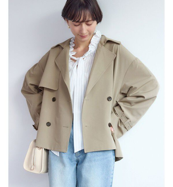 Rope&rsquo;Picnic「ショート丈トレンチコート/撥水・花粉ガード」|トレンチコート|