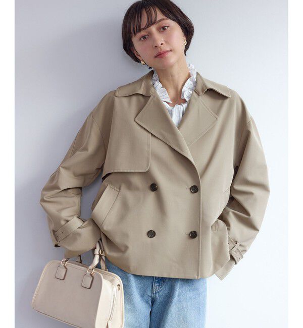 Rope&rsquo;Picnic「ショート丈トレンチコート/撥水・花粉ガード」|トレンチコート|