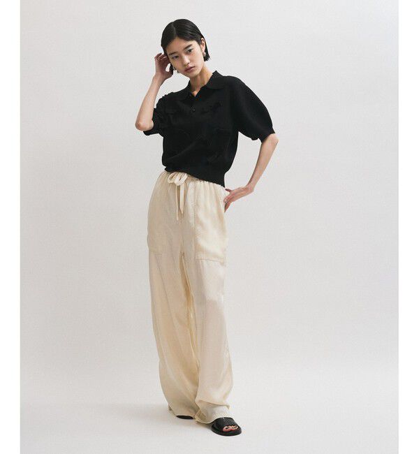 ADAM ET ROPE'「リボンポロニット」|ポロシャツ|