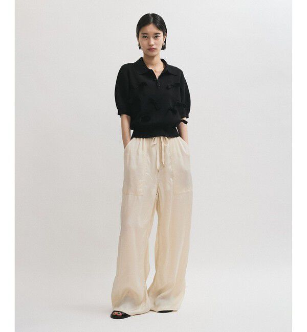 ADAM ET ROPE'「リボンポロニット」|ポロシャツ|