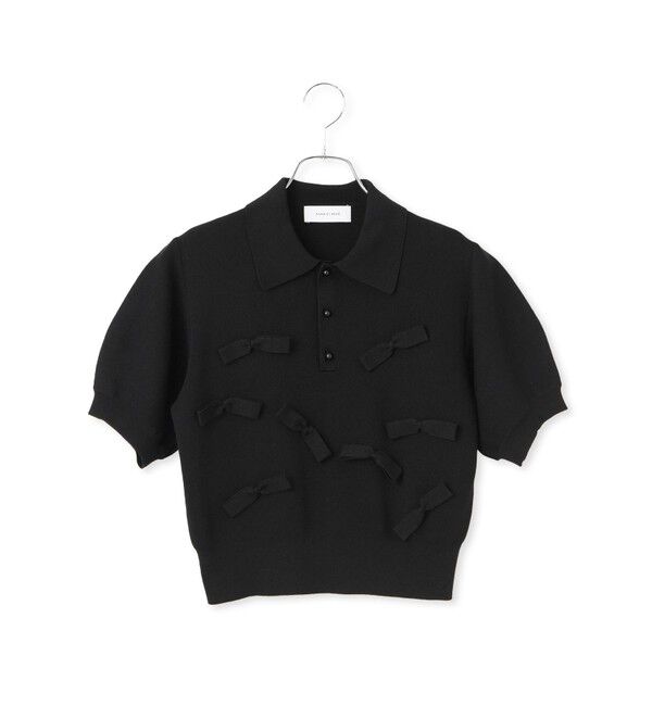 ADAM ET ROPE'「リボンポロニット」|ポロシャツ|