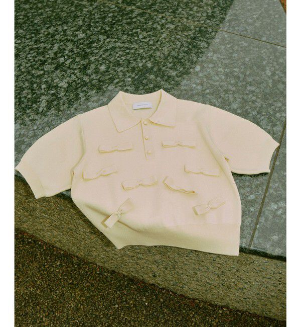 ADAM ET ROPE'「リボンポロニット」|ポロシャツ|キナリ(16)