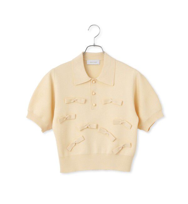 ADAM ET ROPE'「リボンポロニット」|ポロシャツ|