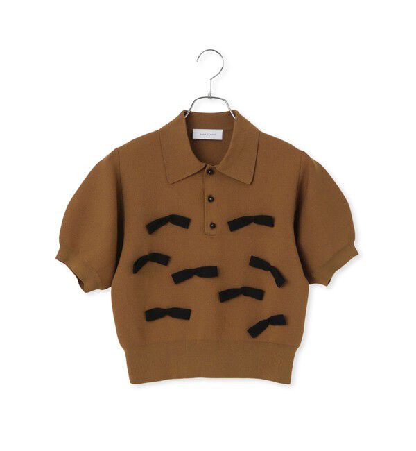 ADAM ET ROPE'「リボンポロニット」|ポロシャツ|