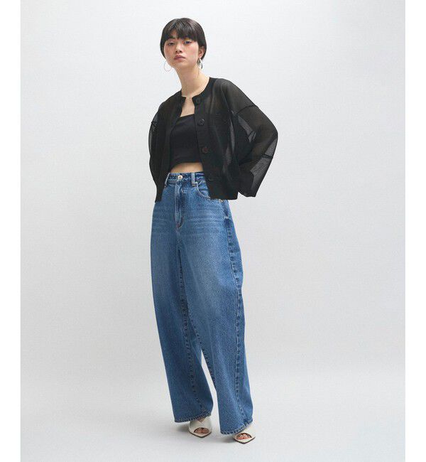 ADAM ET ROPE'「シアーロゴカーディガン」|カーディガン|