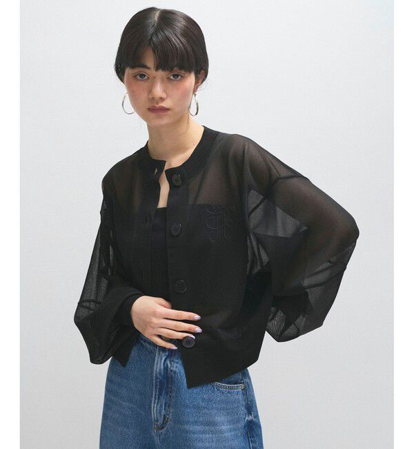 ADAM ET ROPE'「シアーロゴカーディガン」|カーディガン|