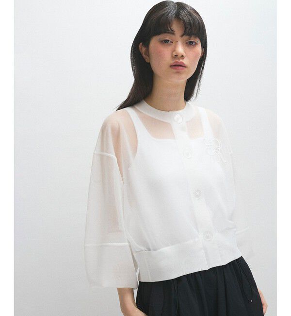 ADAM ET ROPE'「シアーロゴカーディガン」|カーディガン|