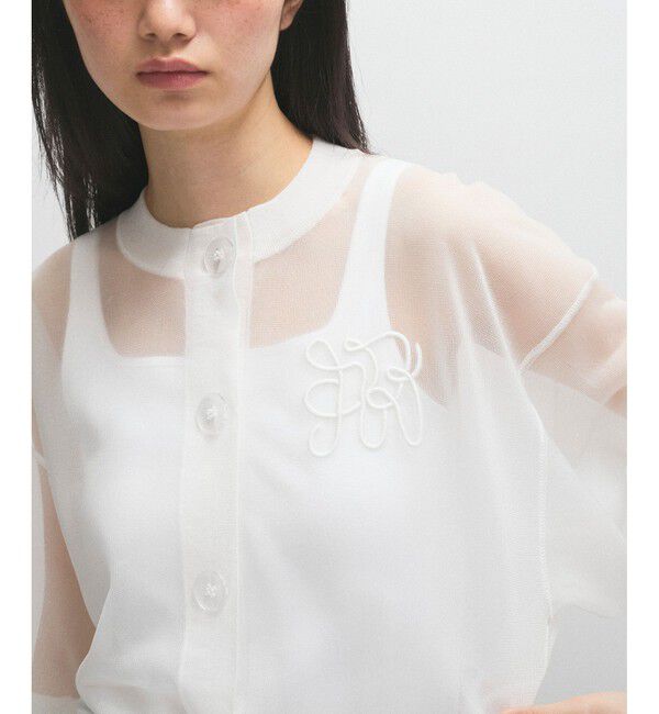 ADAM ET ROPE'「シアーロゴカーディガン」|カーディガン|