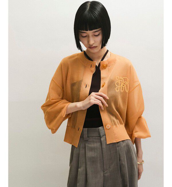 ADAM ET ROPE'「シアーロゴカーディガン」|カーディガン|