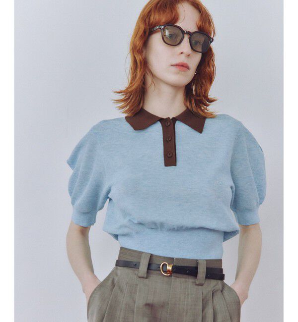 ADAM ET ROPE'「ラミーニットポロシャツ」|ポロシャツ|サックス(48)