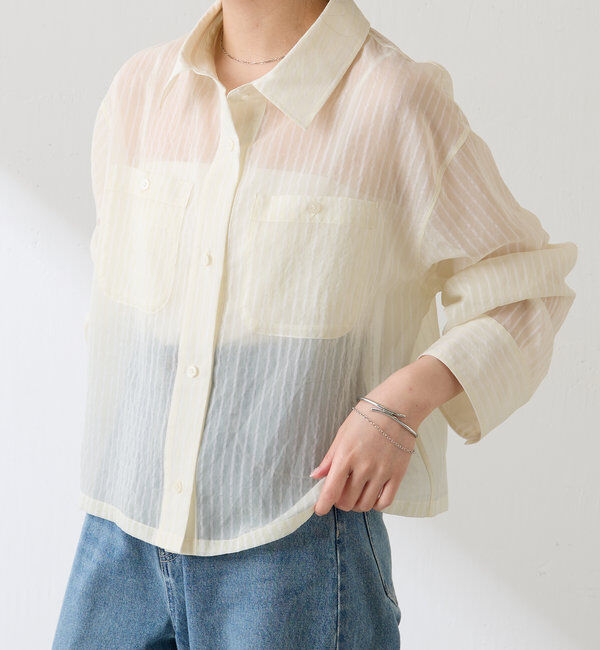  「シアーストライプショートシャツ」|シャツ・ブラウス|