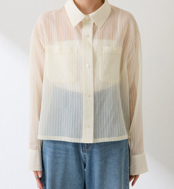  「シアーストライプショートシャツ」|シャツ・ブラウス|